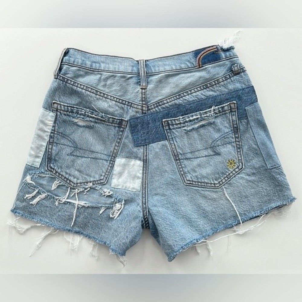 EUC American Eagle Pride Denim Highest Waist 90s Boyfriend Short Patchwork US 4